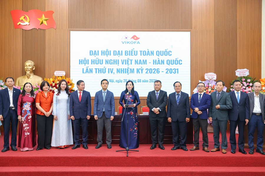 Đại hội đại biểu toàn quốc Hội hữu nghị Việt Nam - Hàn Quốc lần thứ IV, nhiệm kỳ 2026-2031 thành công tốt đẹp 